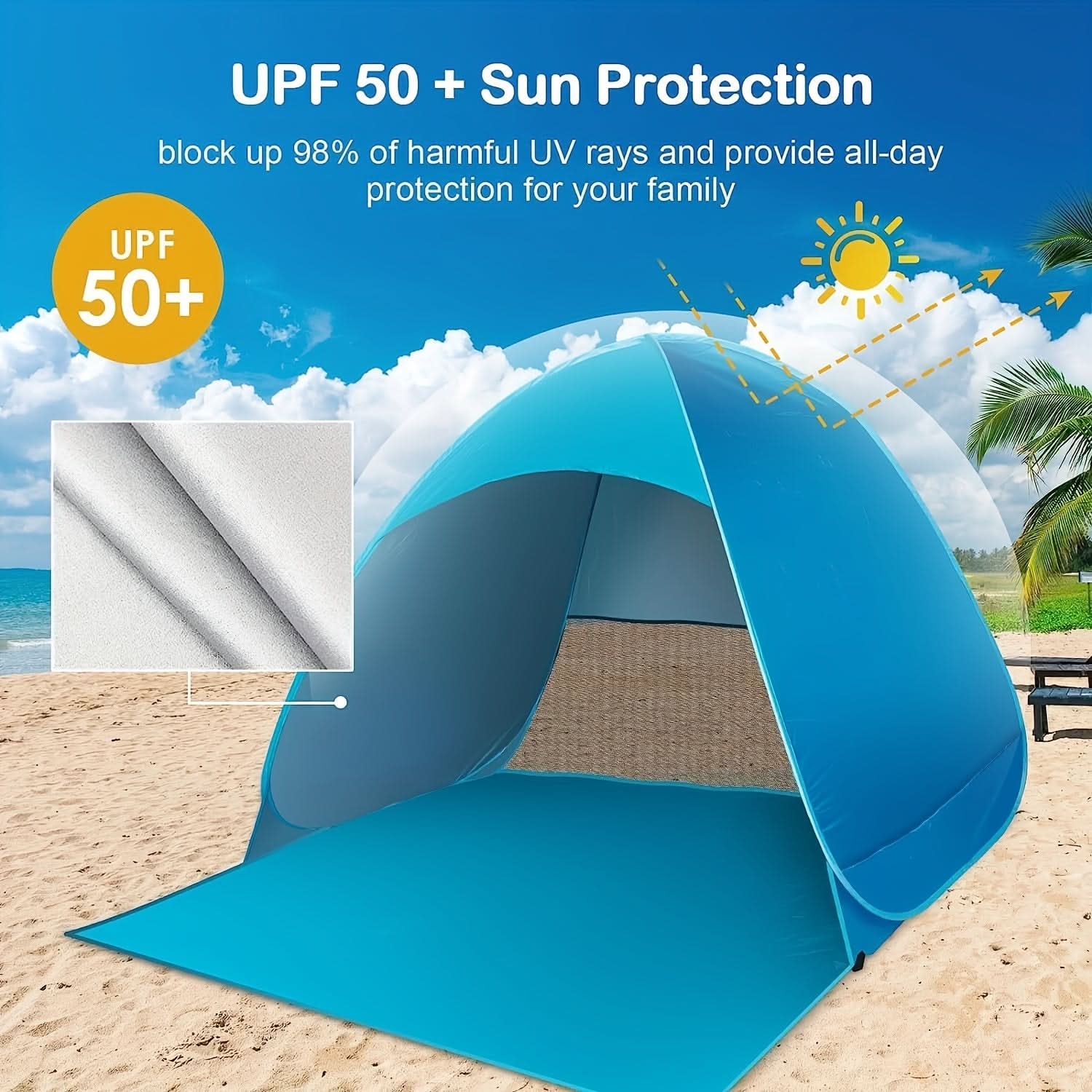 Quick-Set Outdoor Sunshade Tent for Beach and Parks