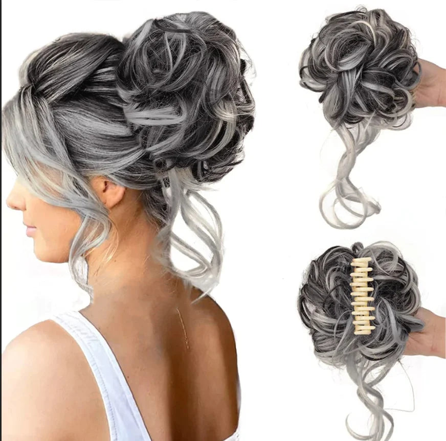 Effortless Volume Curly Bun Accessory – Clip-In Hairpiece for Instant Style