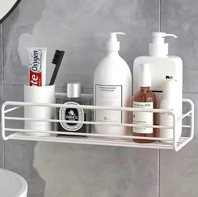 Sleek Metal Wall-Mounted Organizer for Bathroom & Kitchen