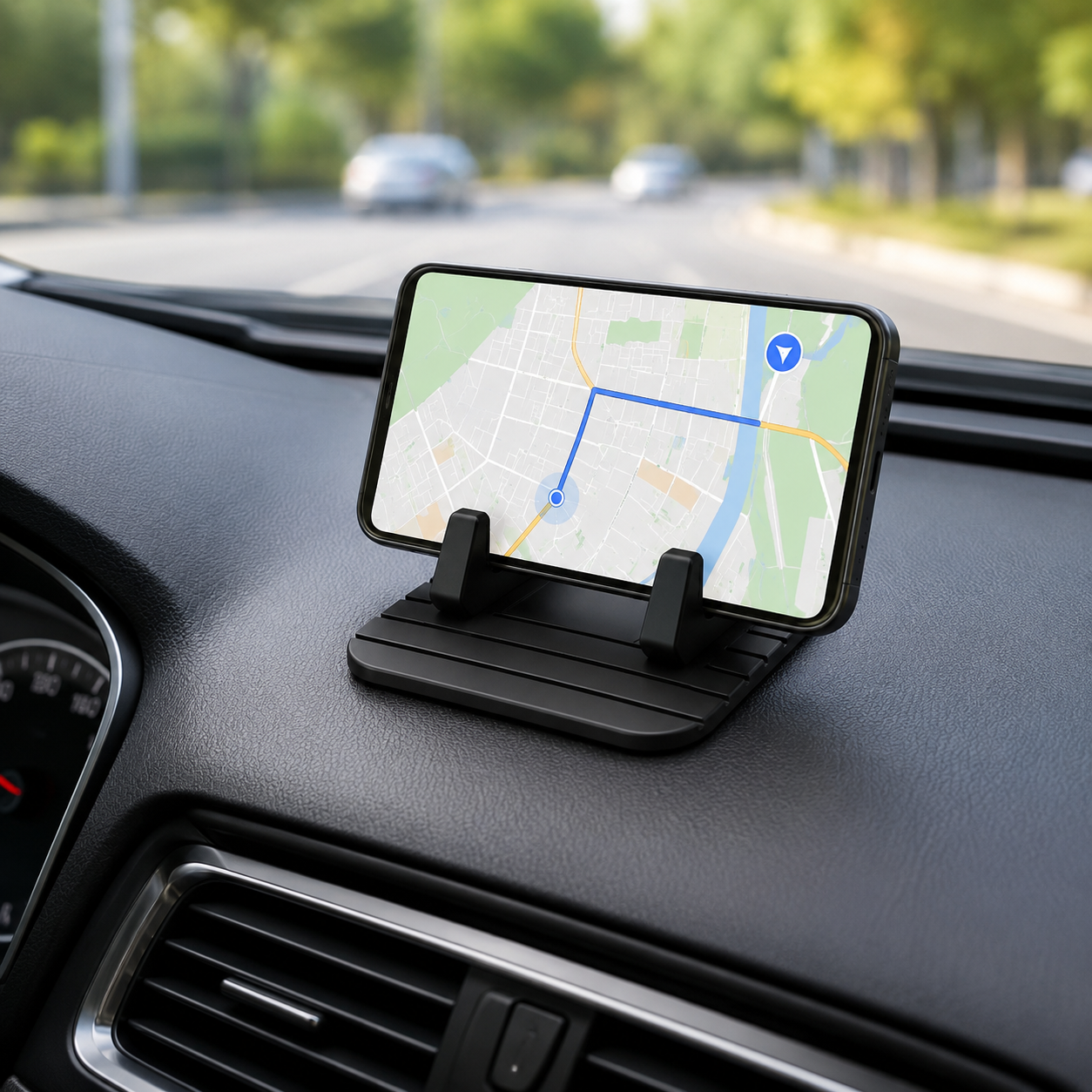 SmartGrip Dashboard Phone Mount – Secure 360° Rotation Stand