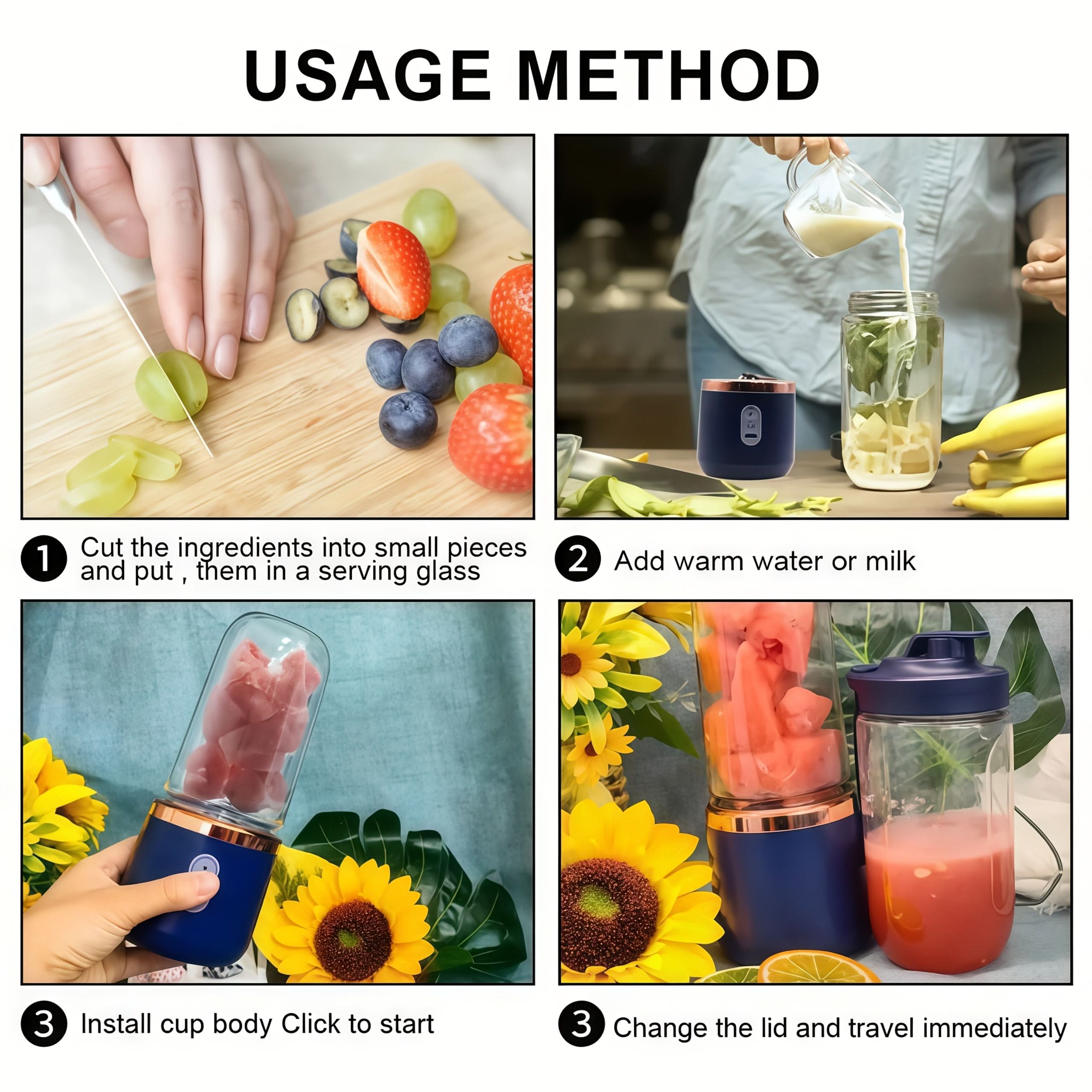 BlendMate – Portable USB Rechargeable Juicer for Everyday Use