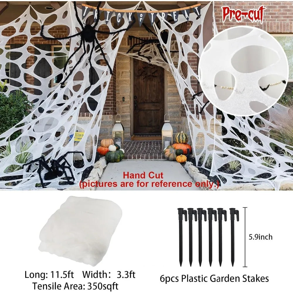 Spooktacular Giant Web Decoration with Ground Stakes
