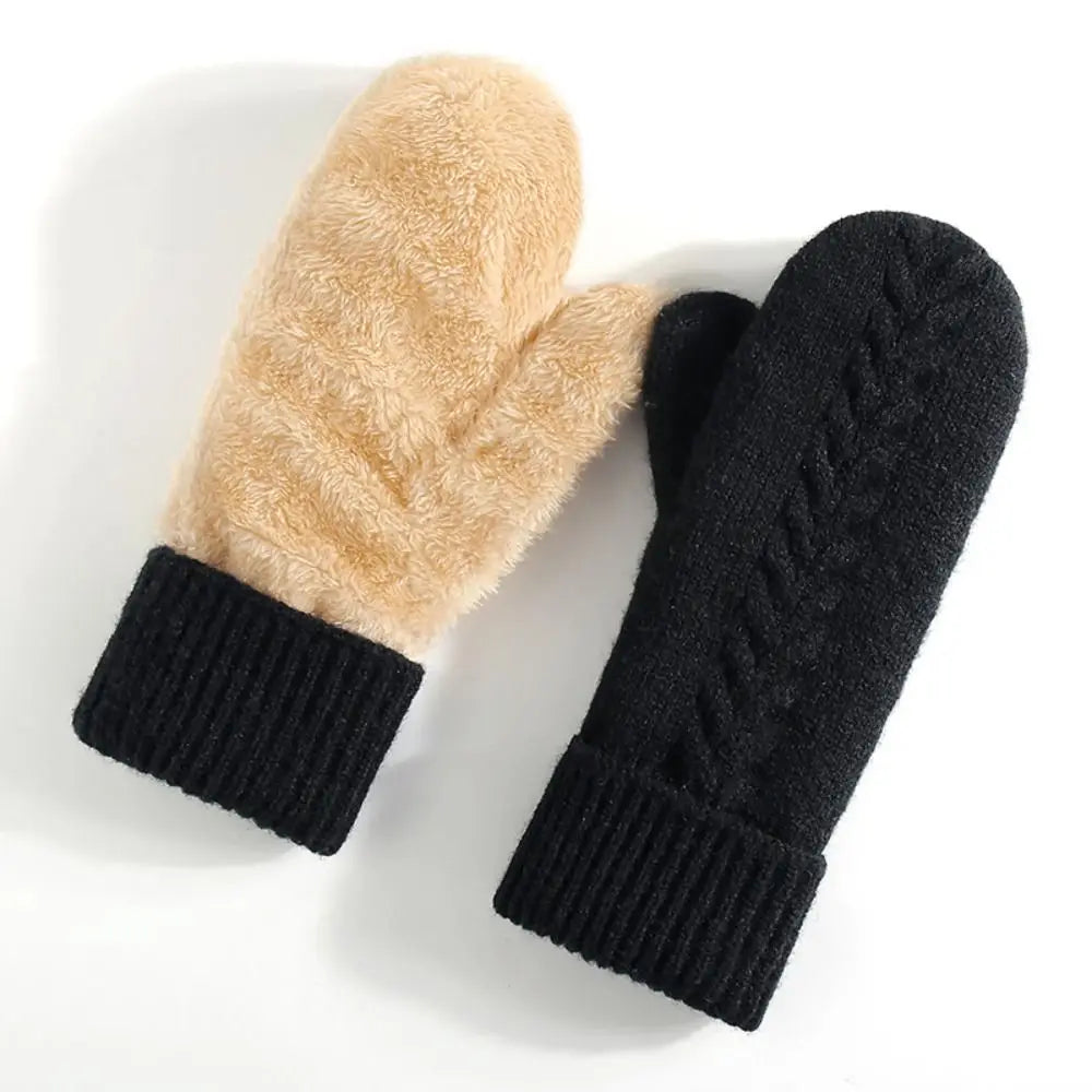 Cozy Double-Layered Fleece Winter Mittens for Ultimate Warmth