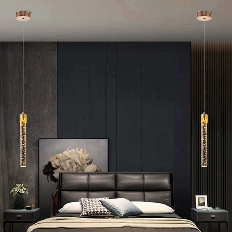 Cylindrical Glass Pendant Light Fixture