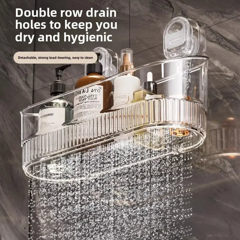 Versatile Wall-Mounted Storage Organizer with Suction Cups