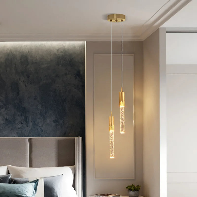 Cylindrical Glass Pendant Light Fixture