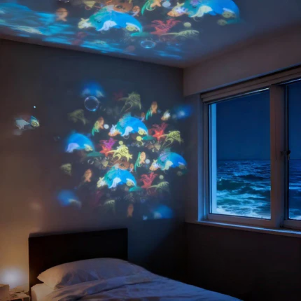 AuraSphere – Enchanting Rotating LED Projector for Your Space