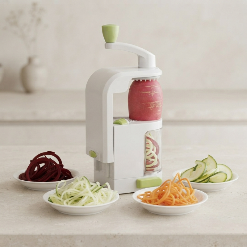 Versatile Vegetable Spiralizer with 4 Blades and Suction Grip
