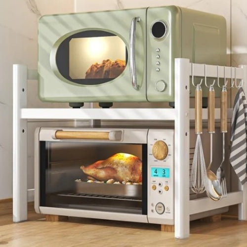 Multi-Tier Kitchen Microwave Storage Rack for Condiments - Rustproof