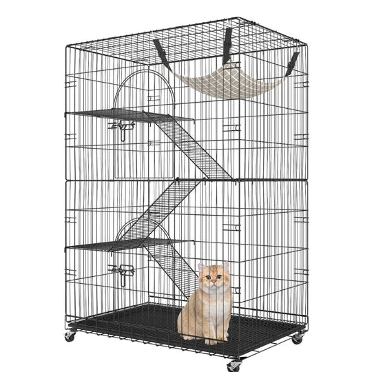 Spacious Indoor Cat Paradise with Multi-Level Design