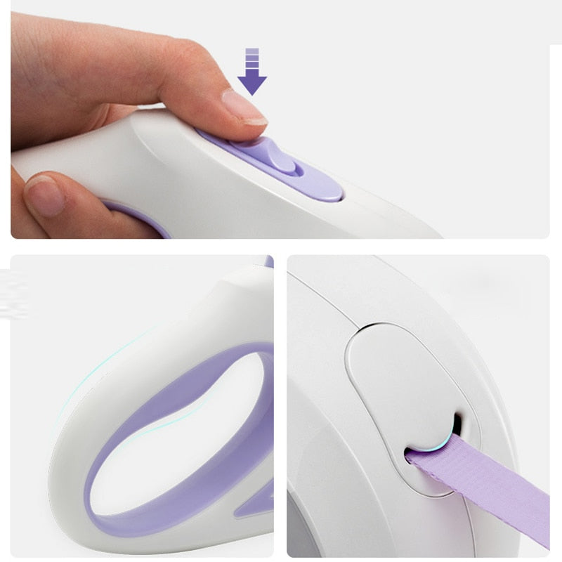 Illuminated Retractable Dog Leash for Safe Night Walks
