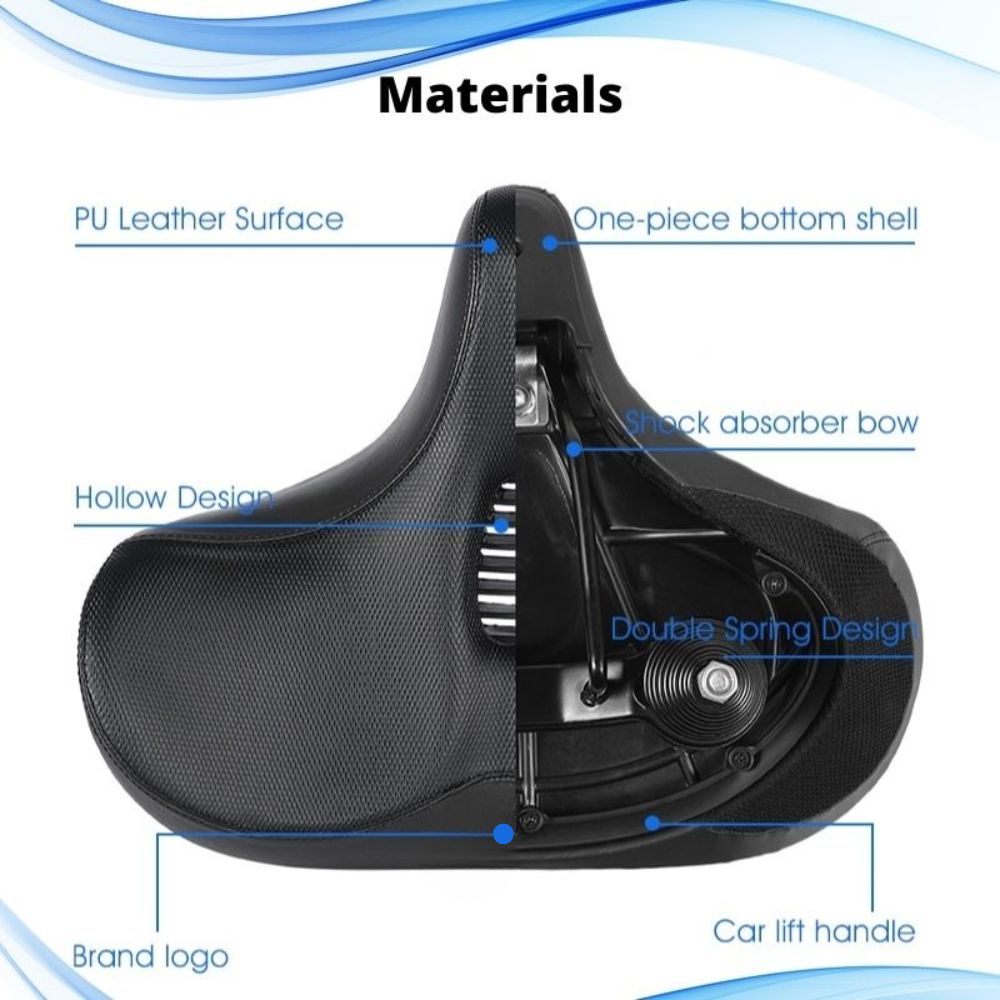 Spacious Bike Seat with Plush Padding and Water-Resistant Cover