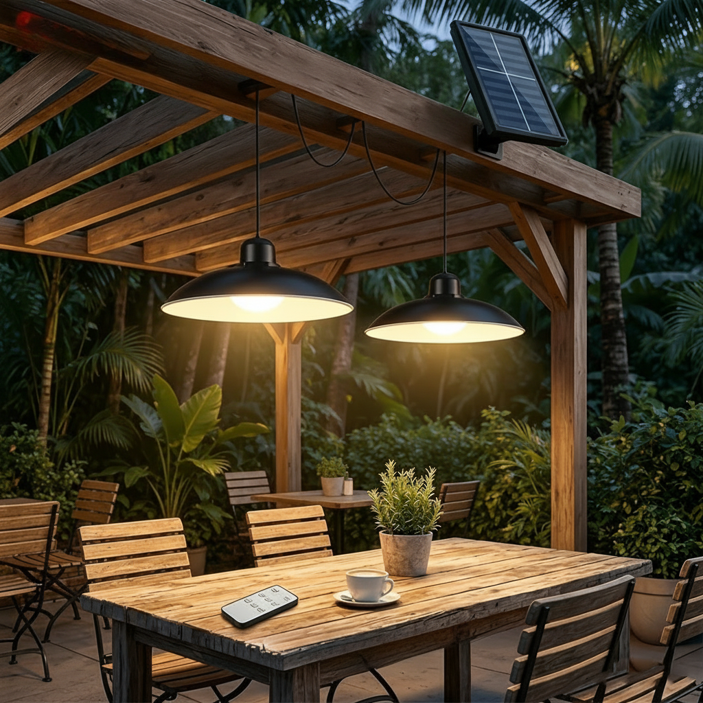 LUMILUX – Versatile Dual-Head Solar Pendant Light