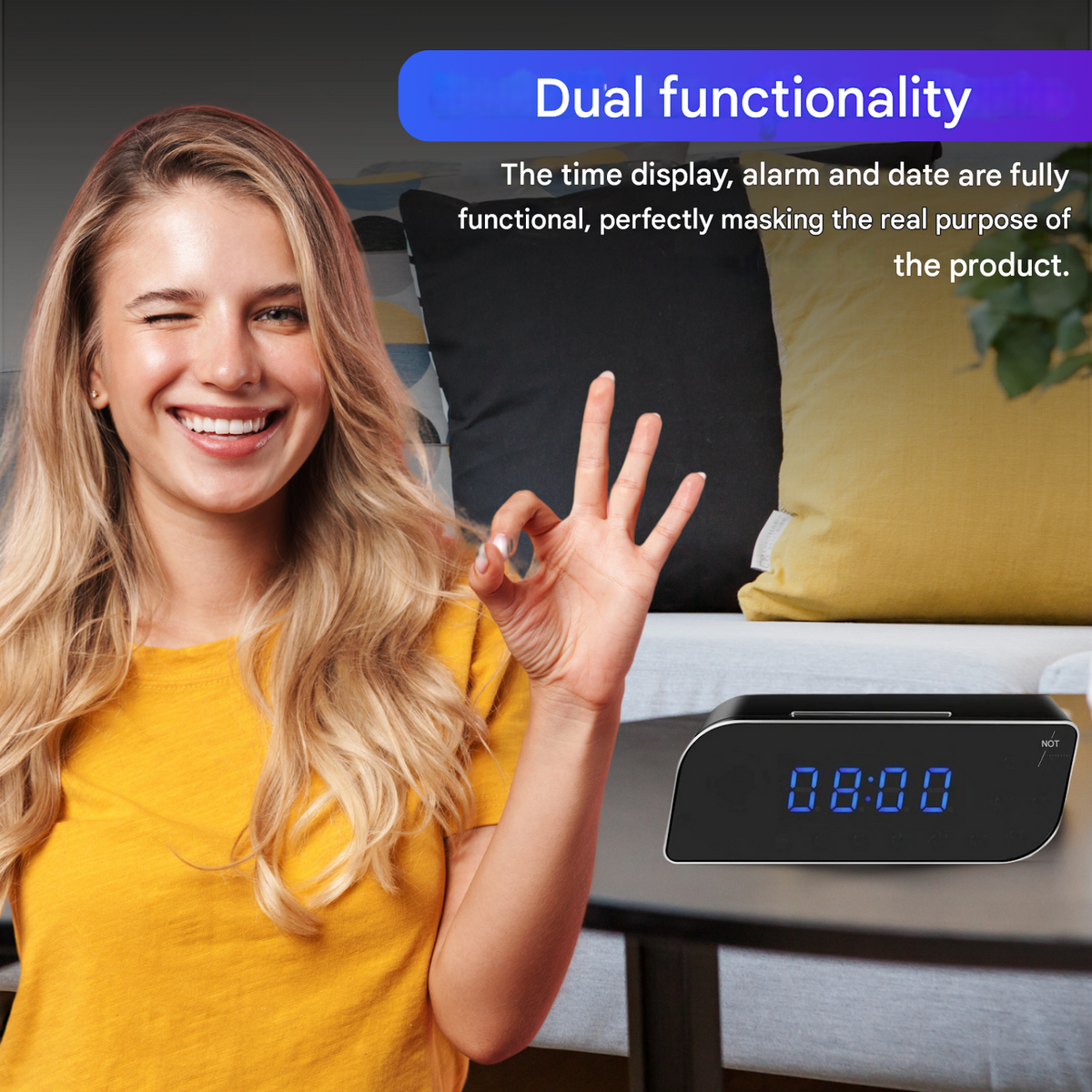 Hidden Camera Alarm Clock – Digital Surveillance Device