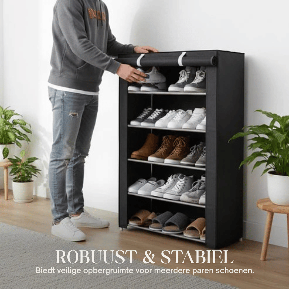 Stylish Shoe Organizer with Durable Steel Structure – 6 or 8 Tiers