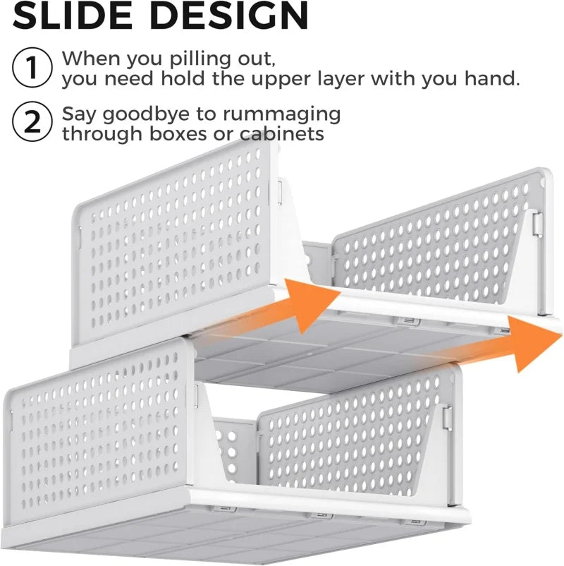 Versatile Stackable Storage Bins for Closet Organization