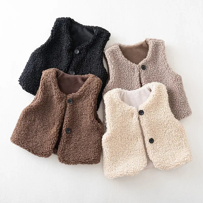 Cozy Lamb Wool Vest for Kids - Warm Winter Layer