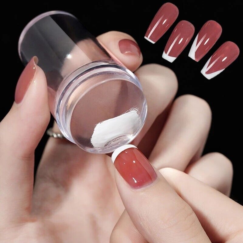 Crystal Clear Silicone Nail Art Stamper & Scraper Duo