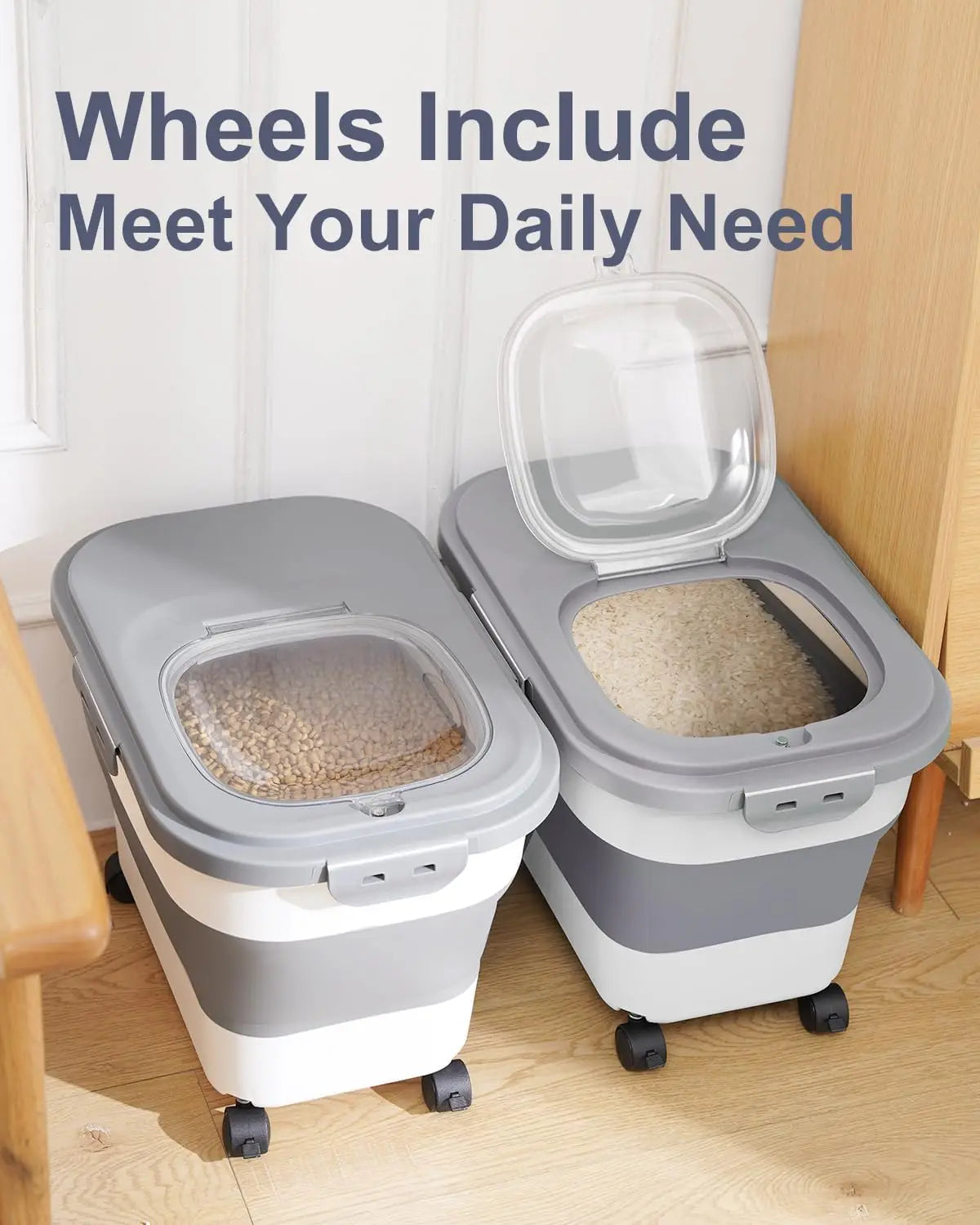 Versatile Collapsible Food Storage Solution with Wheels