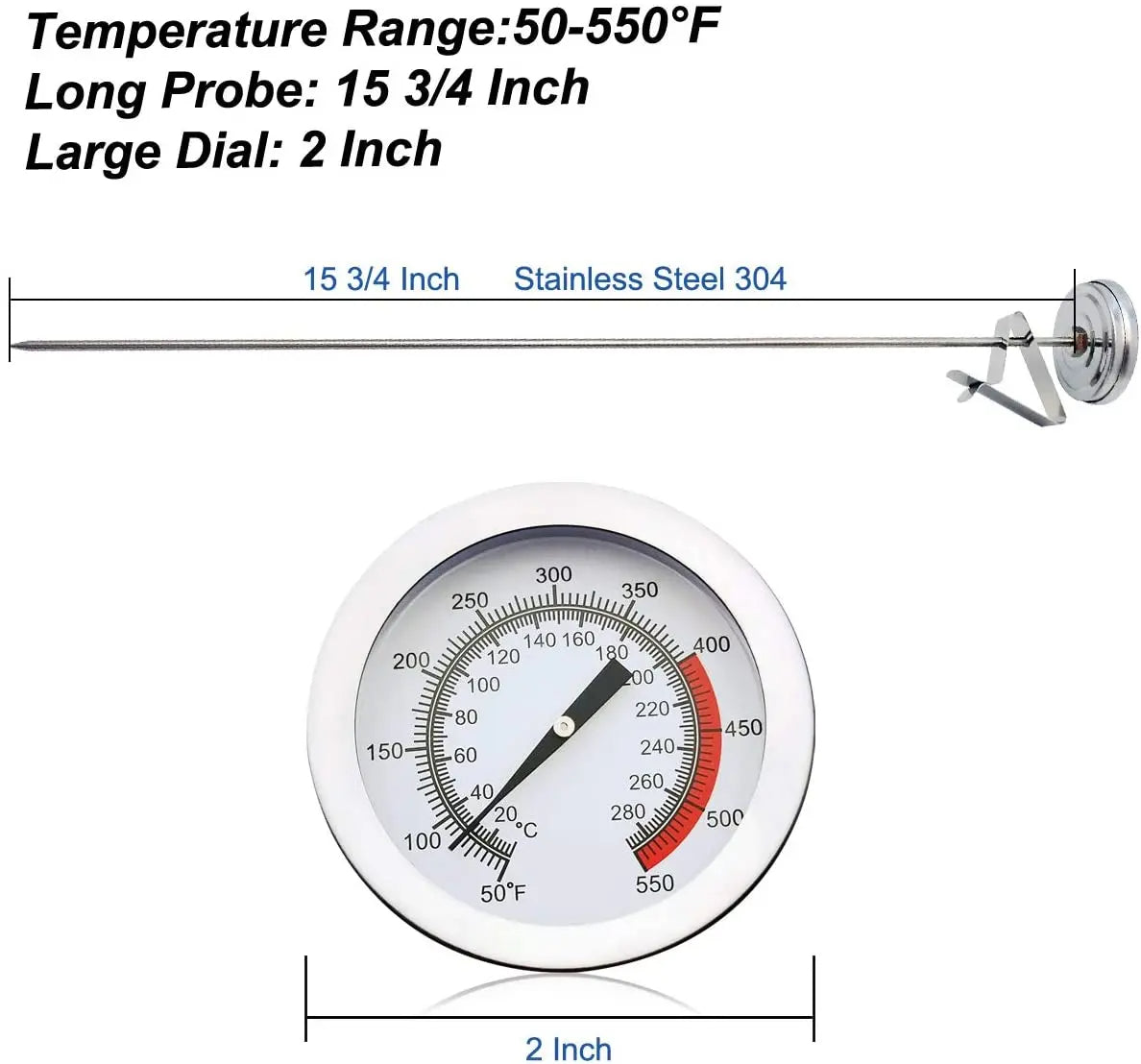 Precision Cooking Thermometer with Extended Probe