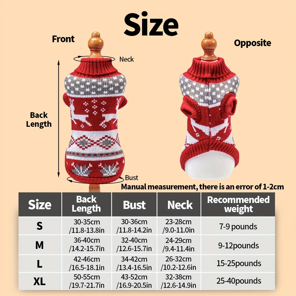 Cozy Festive Sweater for Small Pets