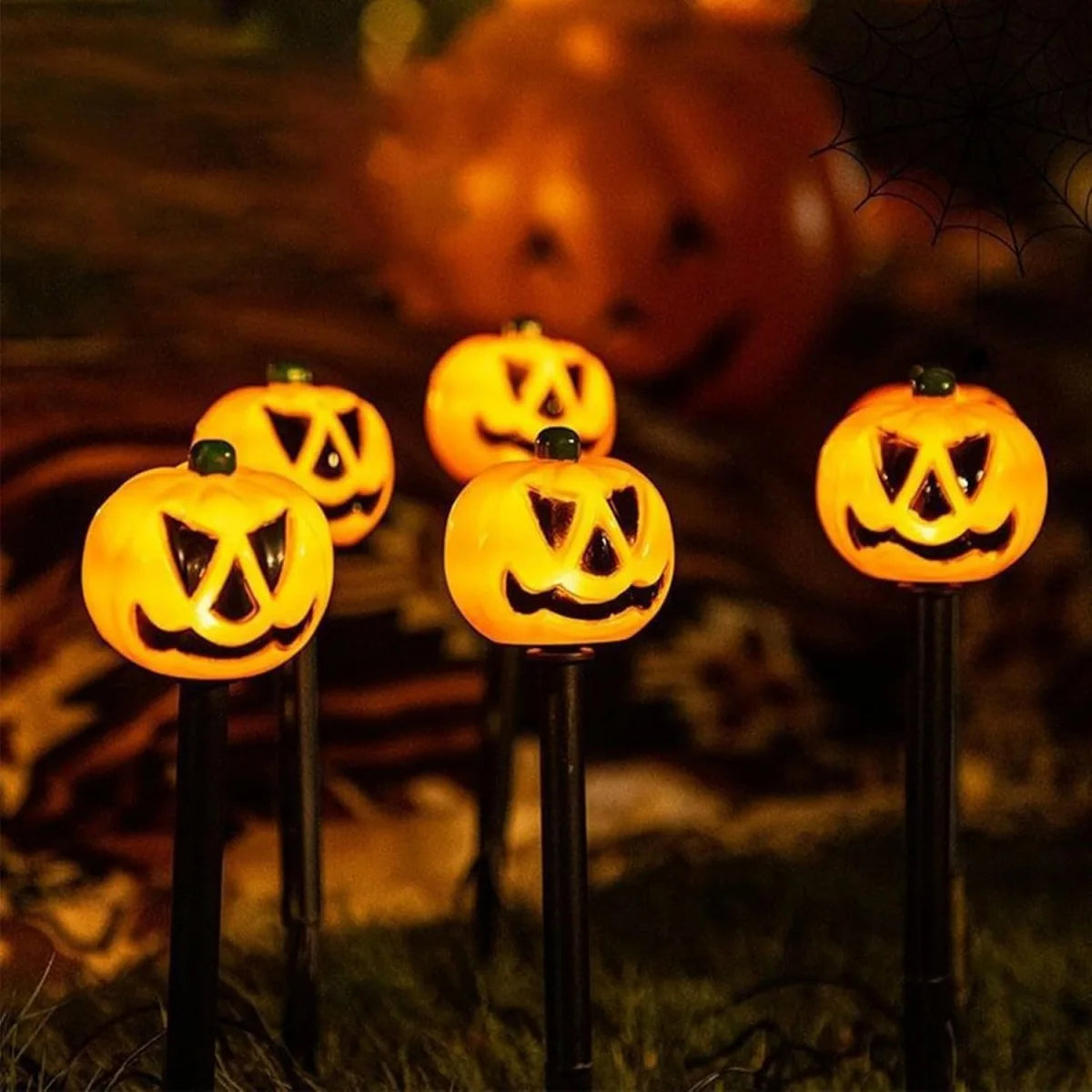 Solar-Powered Halloween Pumpkin & Ghost Light Set