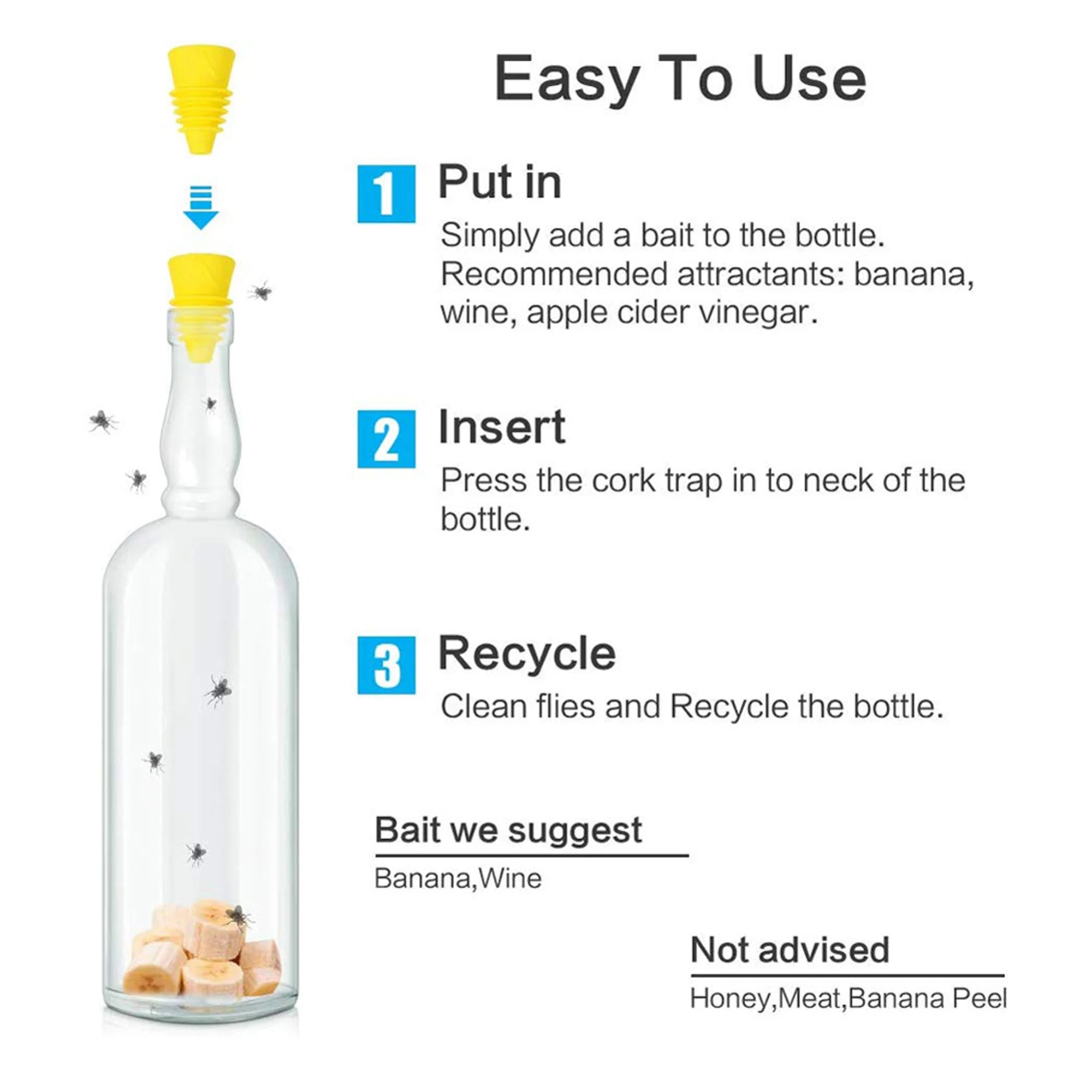 Eco-Friendly Silicone Fruit Fly Catcher Set