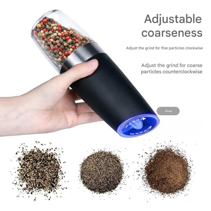 LED Light Electric Pepper Mill with Gravity Induction