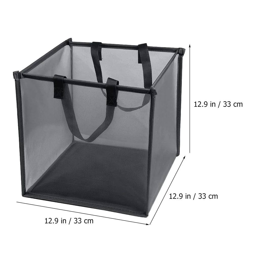 Compact Mesh Laundry Basket with Carry Handles