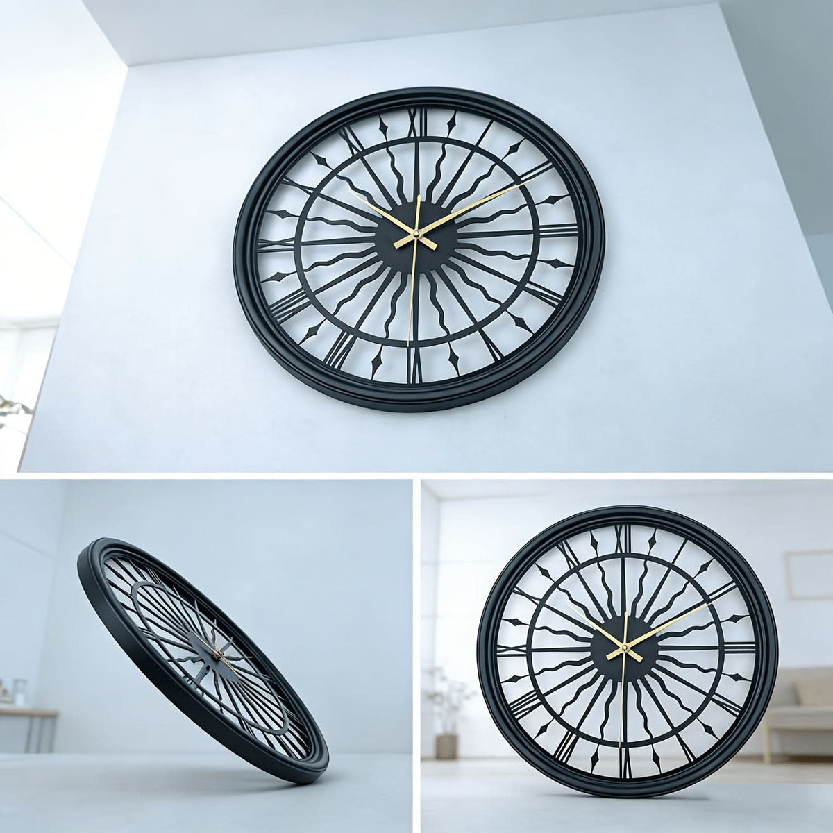 Serenity Clock – Quiet 3D Metal Wall Timepiece with Classic Design