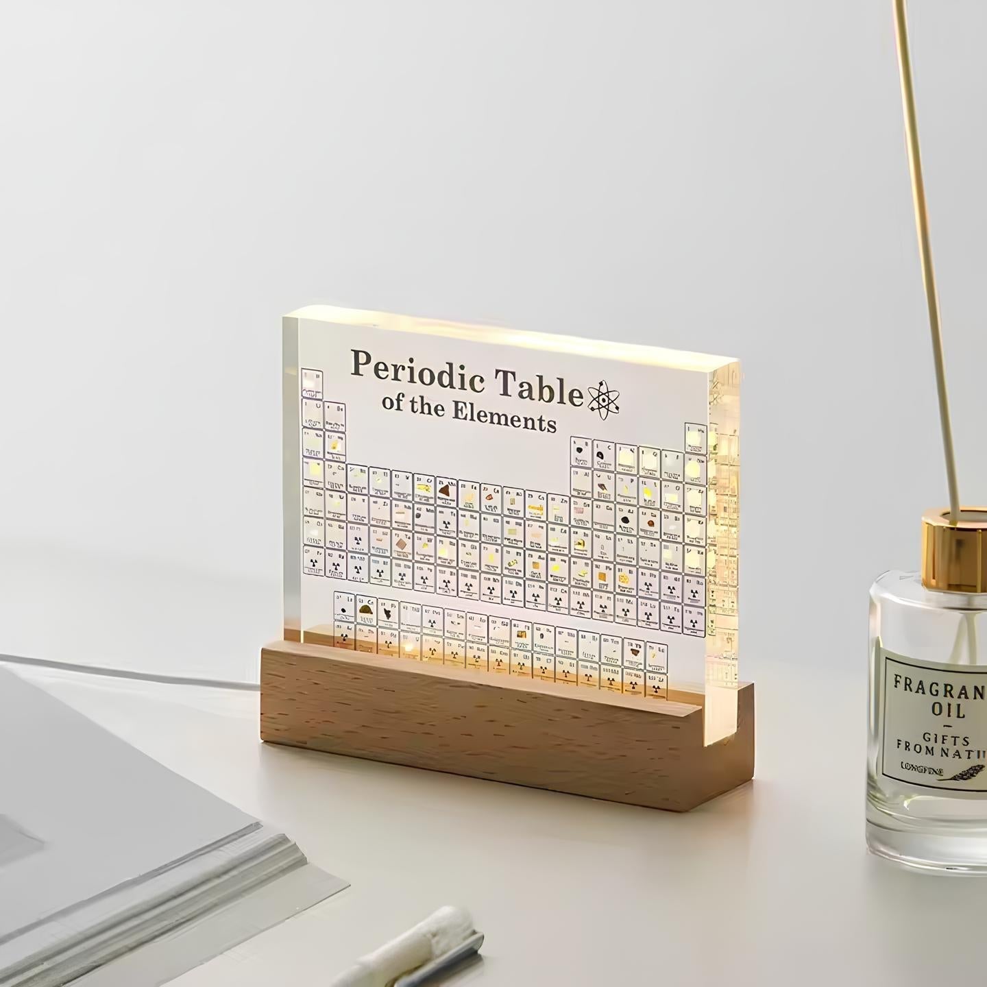 Real Element Illuminated Periodic Table Display