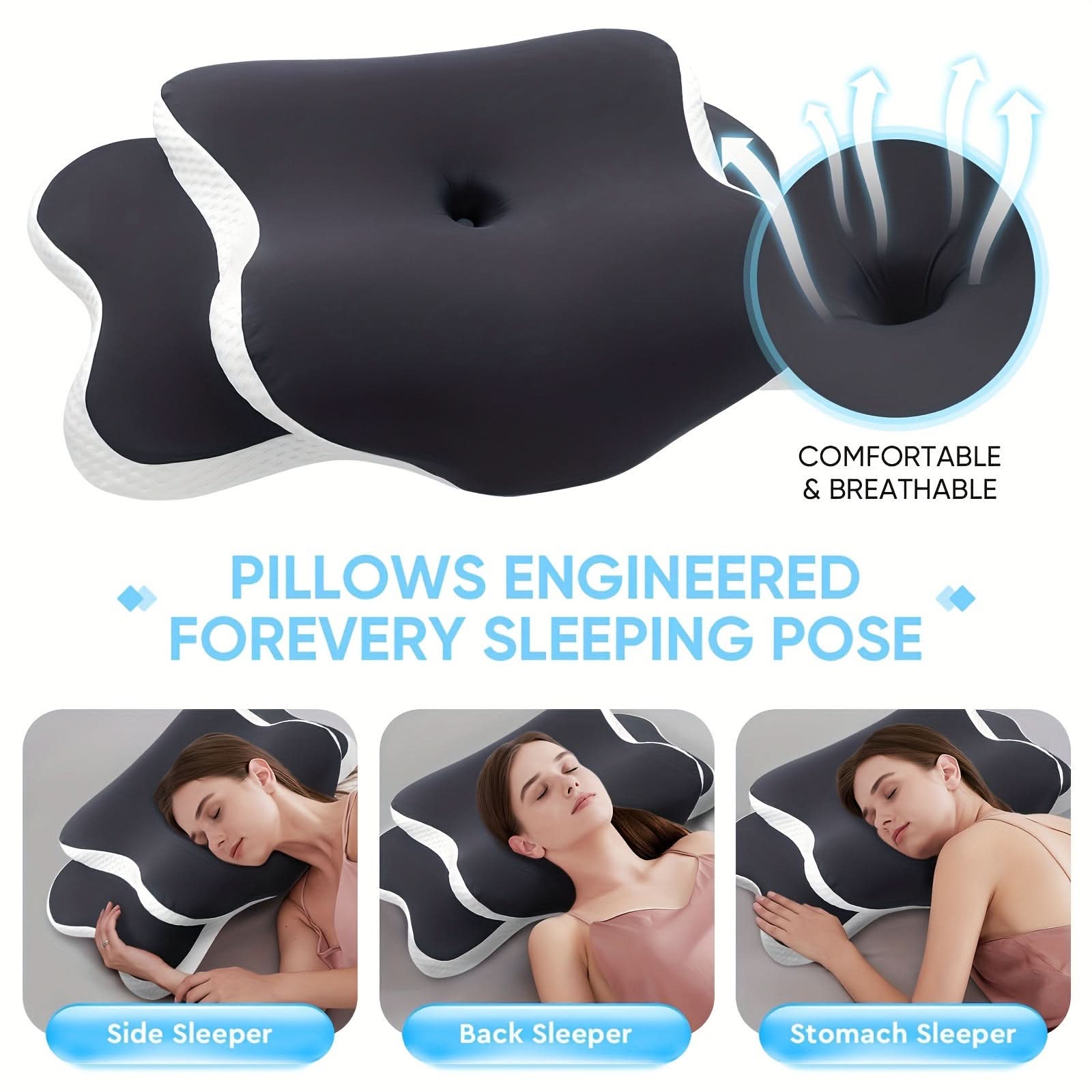 CloudEase – Premium Neck Support Pillow for Back Sleepers