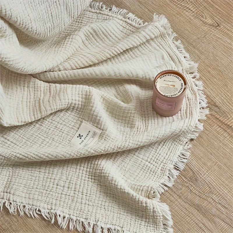 Chic Fringed Throw Blanket for Ultimate Home Comfort