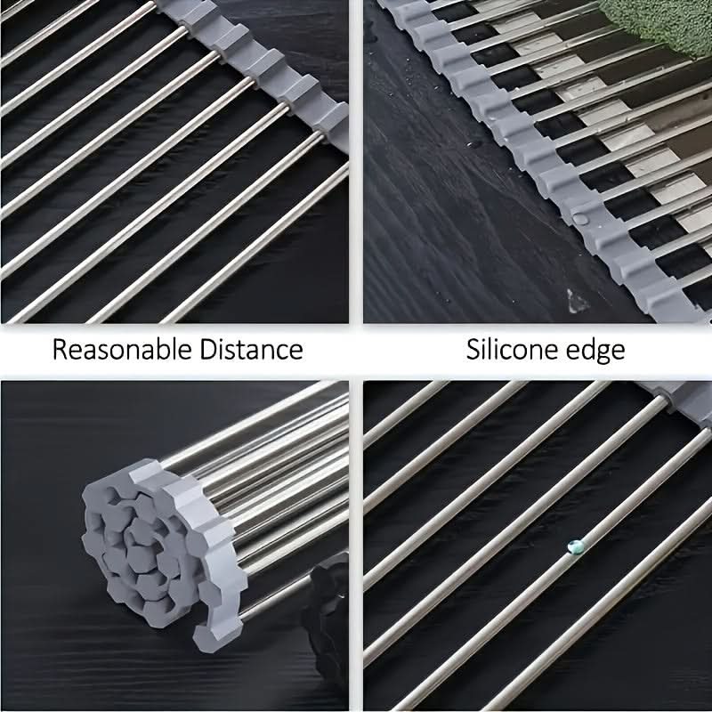 Space-Saving Stainless Steel Dish Drying Rack