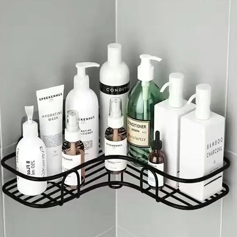 Sleek Metal Wall-Mounted Organizer for Bathroom & Kitchen