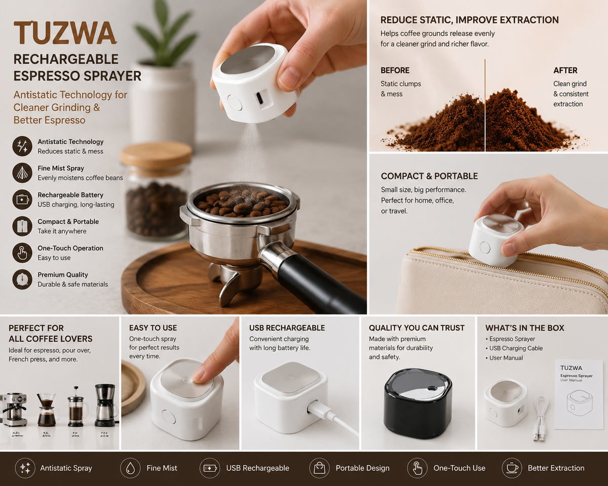 BrewMaster Rechargeable Espresso Mist Sprayer | Enhance Your Coffee Experience