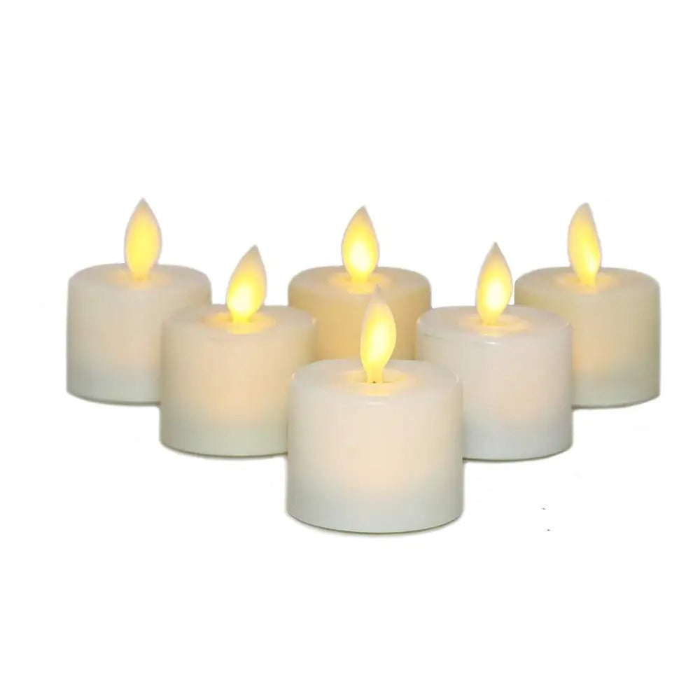 Set of 6 Lifelike LED Candles with Remote Control