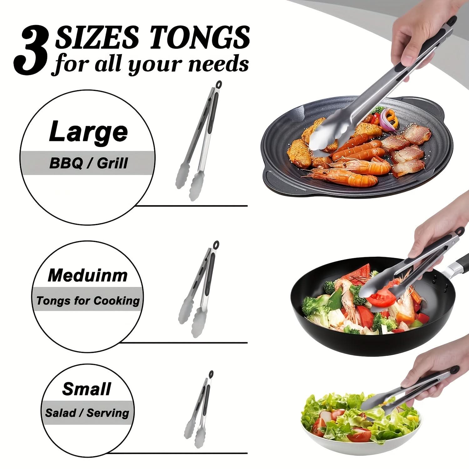 PrecisionGrip – Stainless Steel Locking Kitchen Tongs