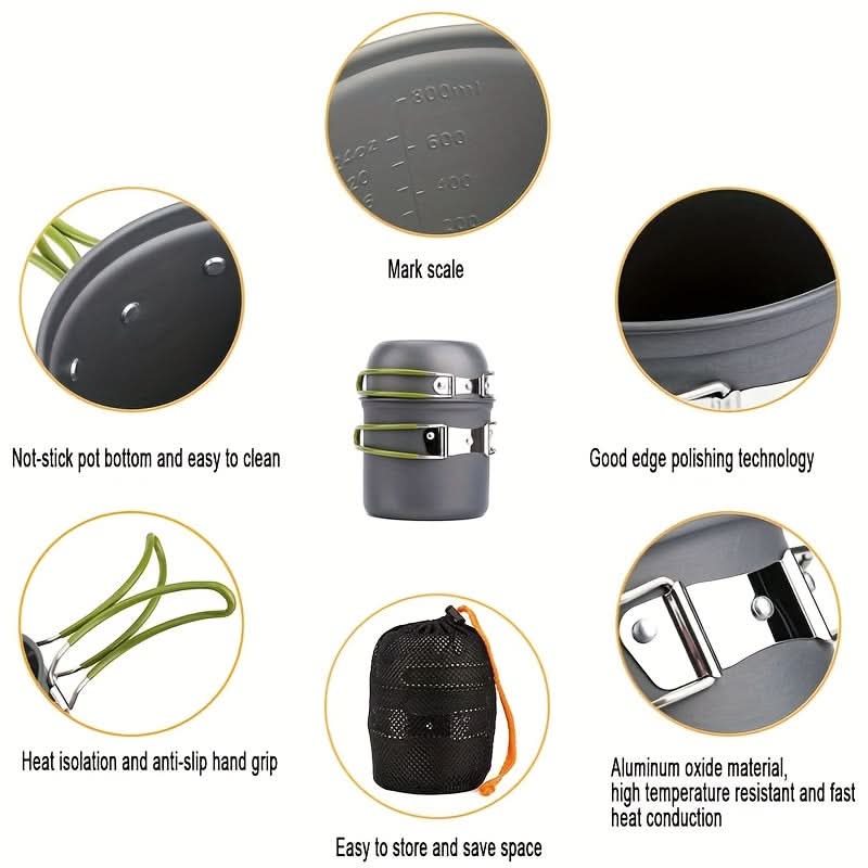 TrailBlazer – Lightweight Camping Cookware Set with Utensils