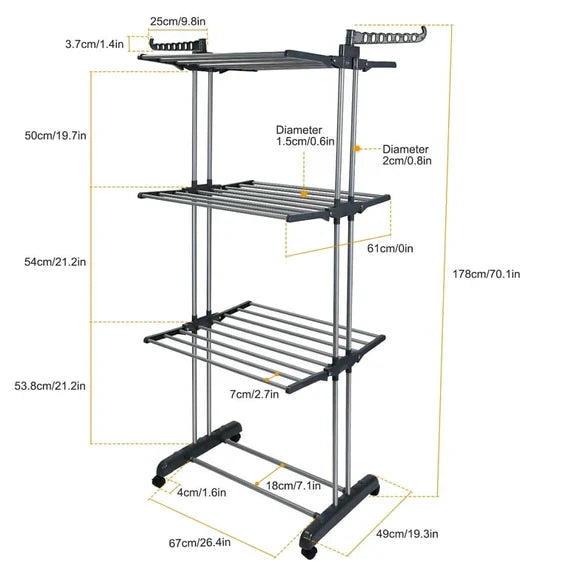 Ultimate Space-Saving Clothes Drying Rack with Wheels