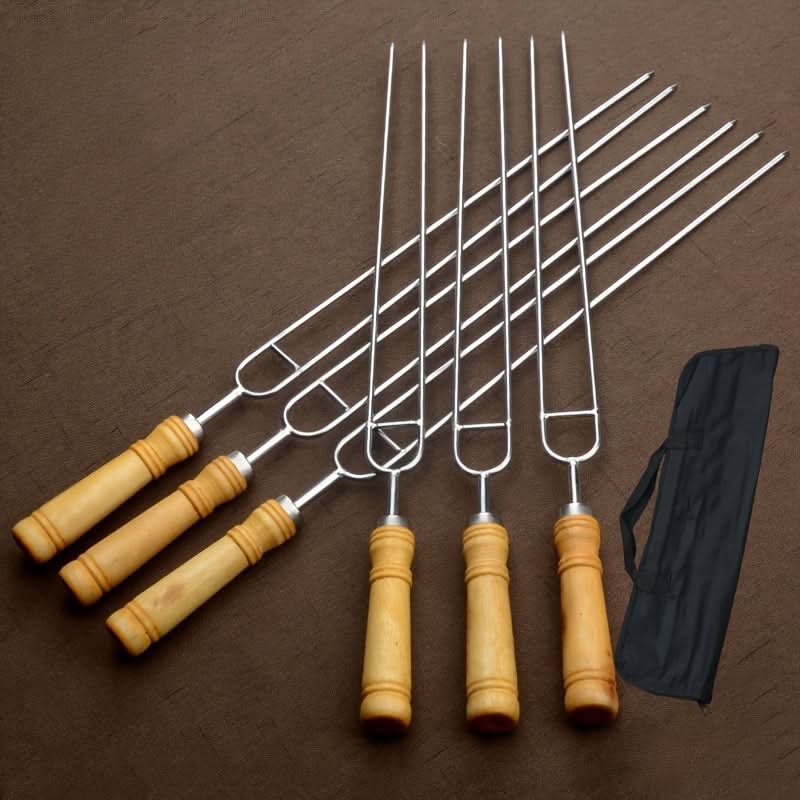 GrillMaster Pro – 6-Piece Stainless Steel Skewer Set
