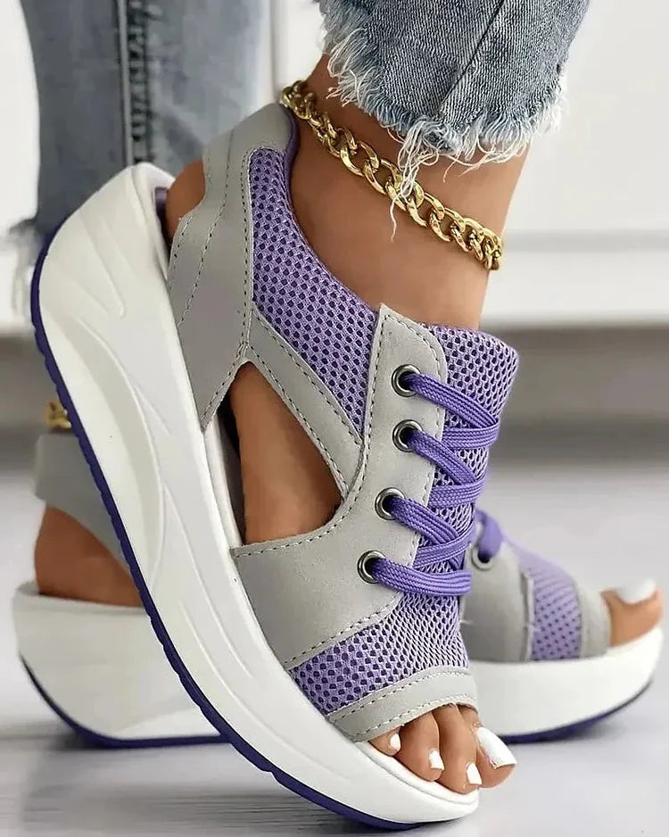 Stylish Lace-Up Cutout Comfort Sandals for Any Occasion