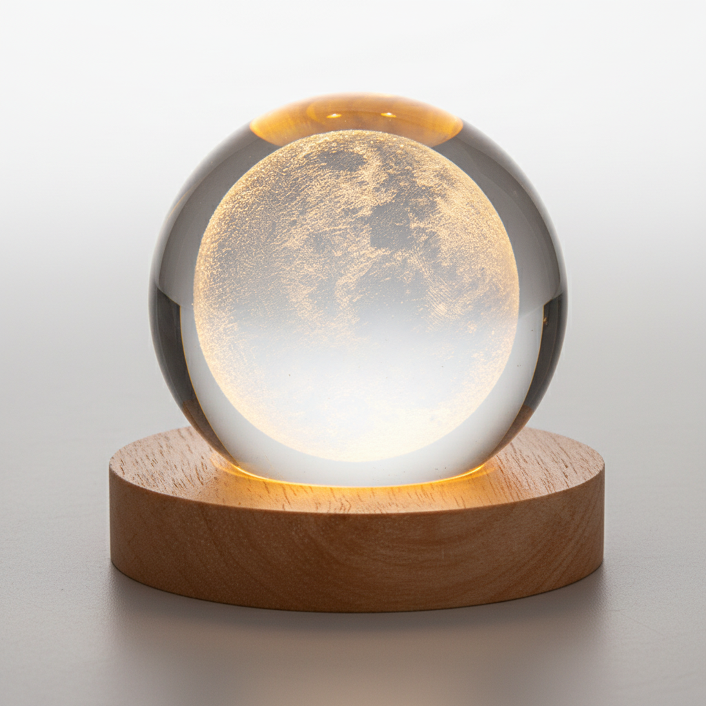 3D Moonlight Crystal Sphere Night Light
