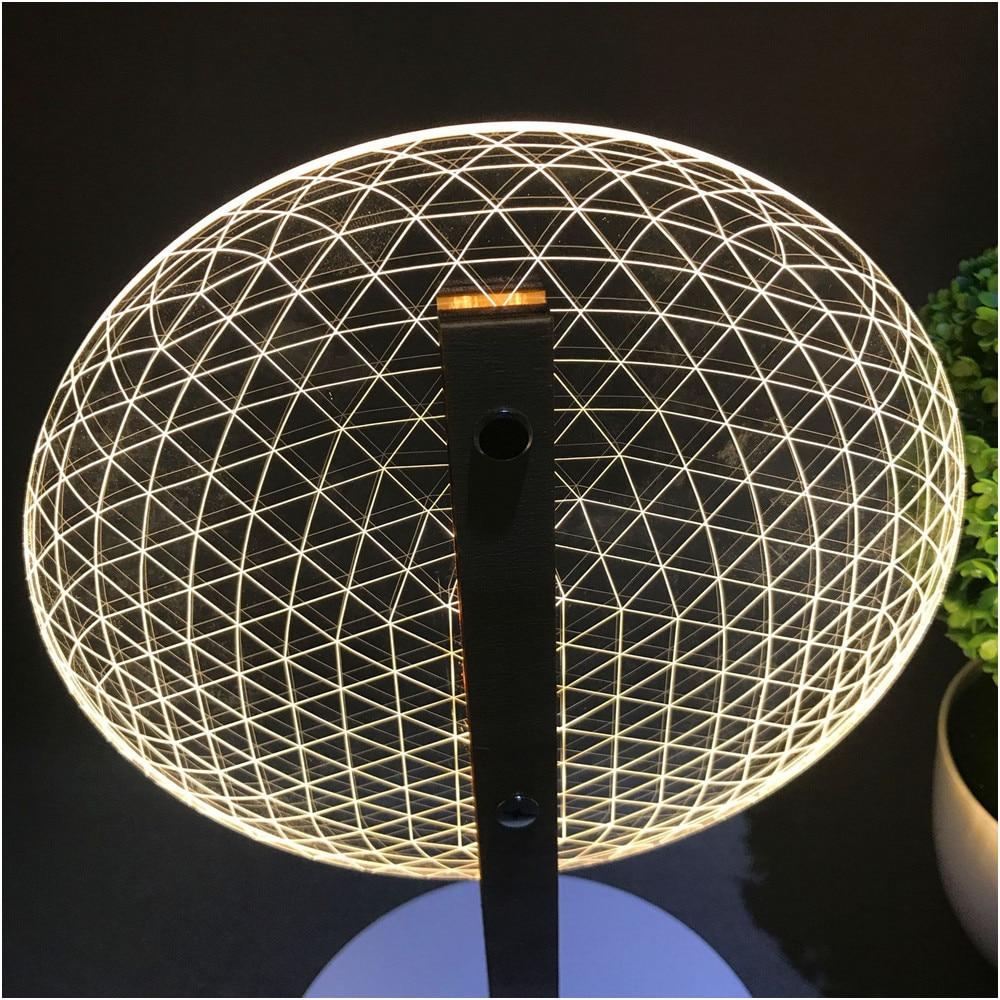 Stylish LED Table Lamp with Wooden Base and 3D Design