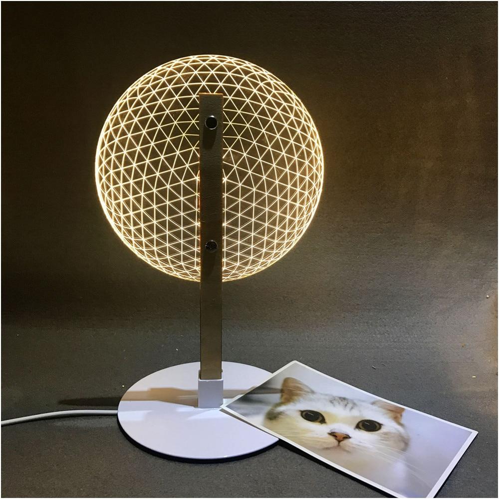 Stylish LED Table Lamp with Wooden Base and 3D Design