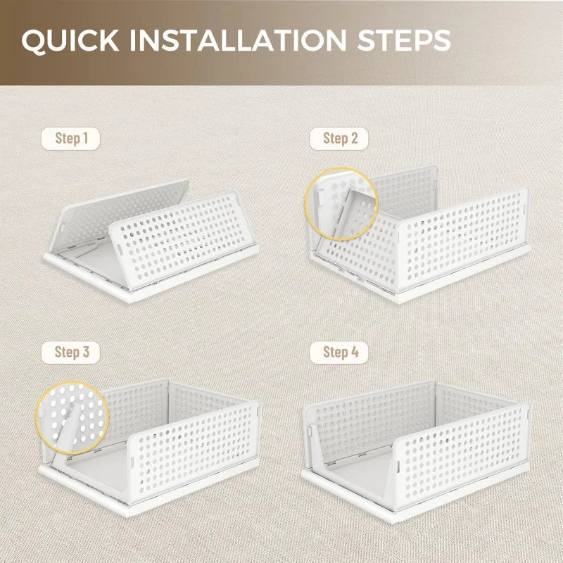 Versatile Stackable Storage Bins for Closet Organization