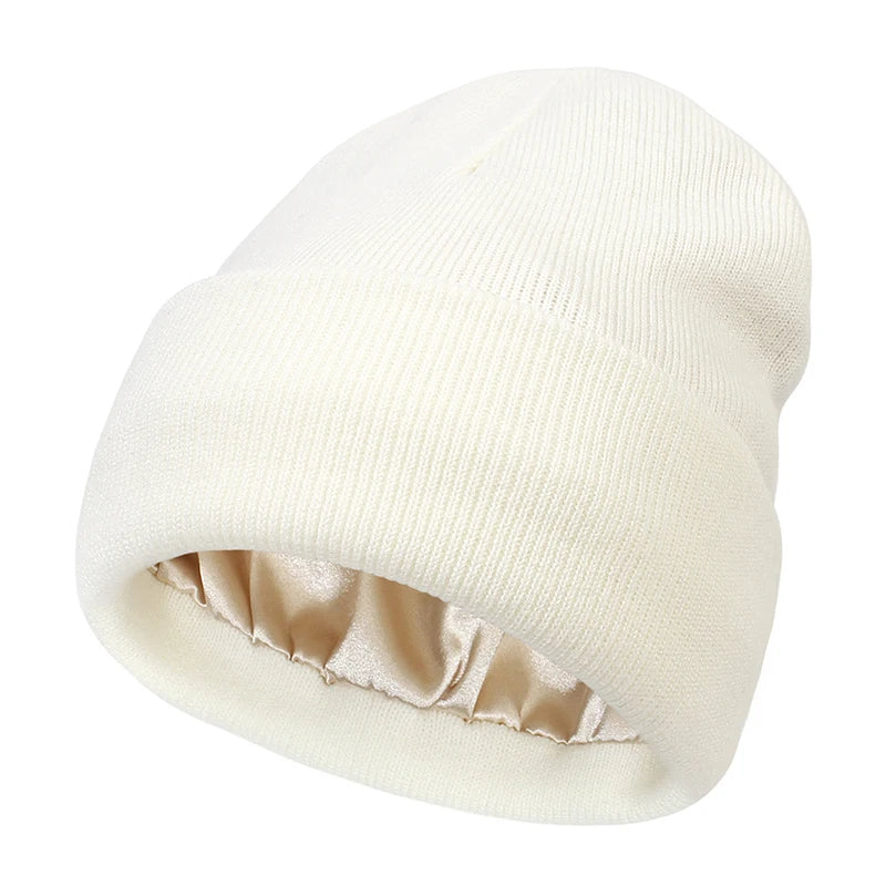 Elegant Satin-Lined Winter Beanie for Women