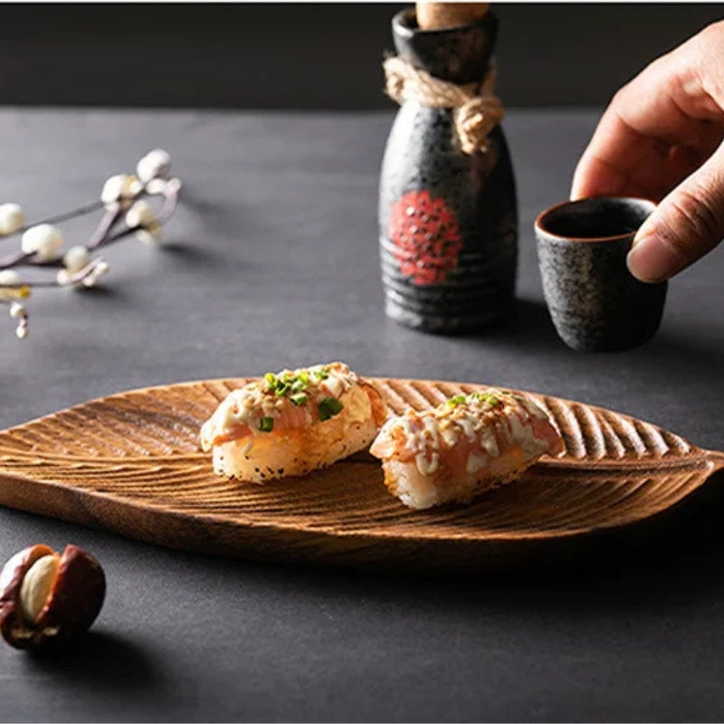 Nature-Inspired Leaf Serving Tray – Elegant Wood Design