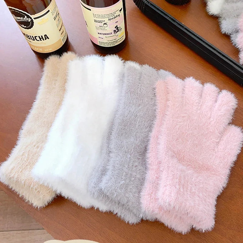 Luxurious Velvet Winter Mittens for Women