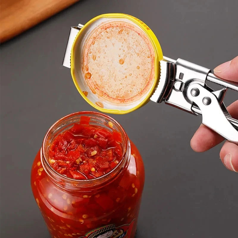 Versatile Stainless Steel Jar Opener with Adjustable Grip